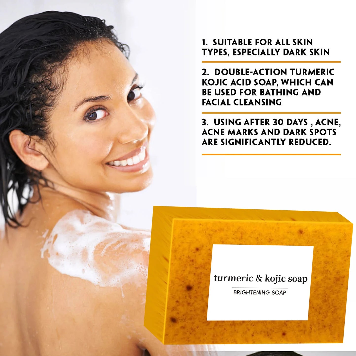 Turmeric Kojic Acid Glow Soap Smooth Skin Deep Cleansing Handmade Soap