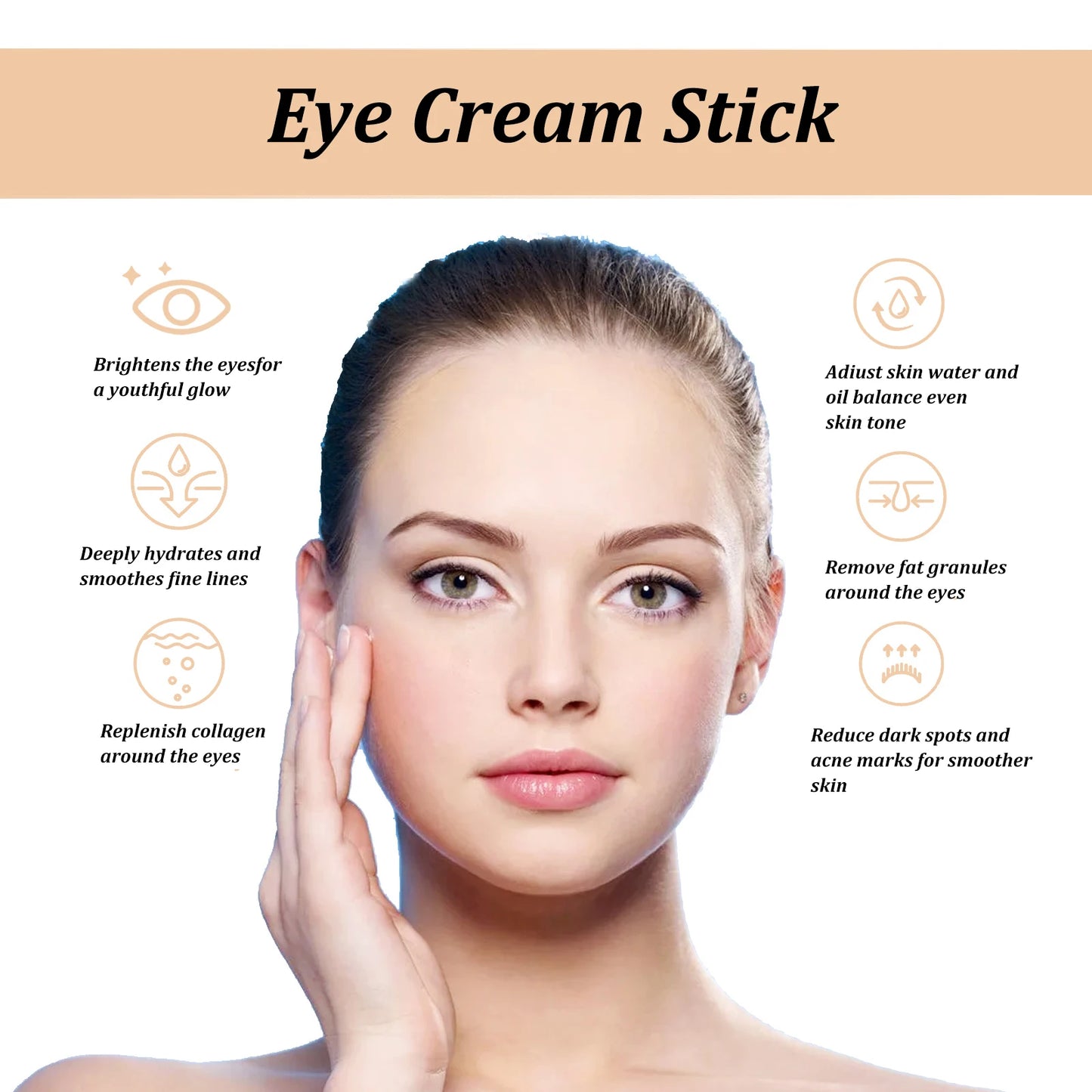 Snail Eye Cream Stick Collagen Fade Fine Lines Wrinkle Lightening Dark 