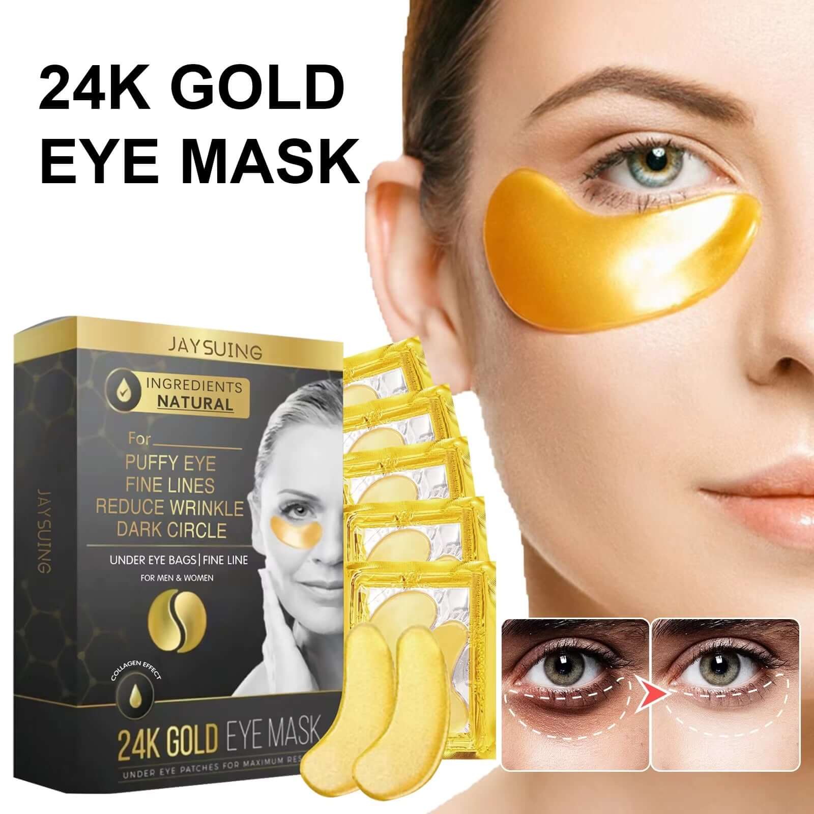 Skincare Products 24K Gold Hyaluronic Acid Eye Mask Remove Dark Eye Circles Collagen Eye Patches Korean Face Care Product